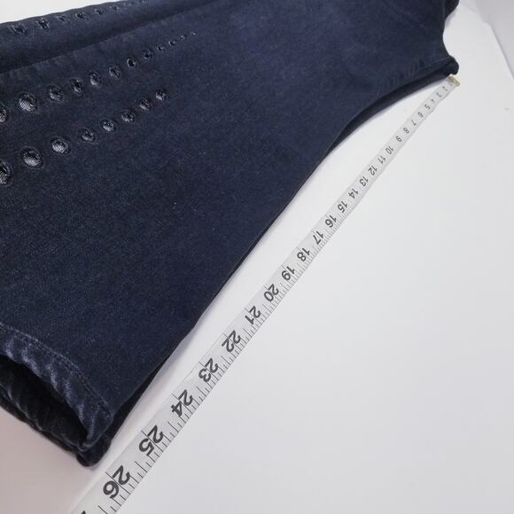 3x1 NYC Jeans Midway Eyelet Black Denim Flared Leg - Picture 10 of 13